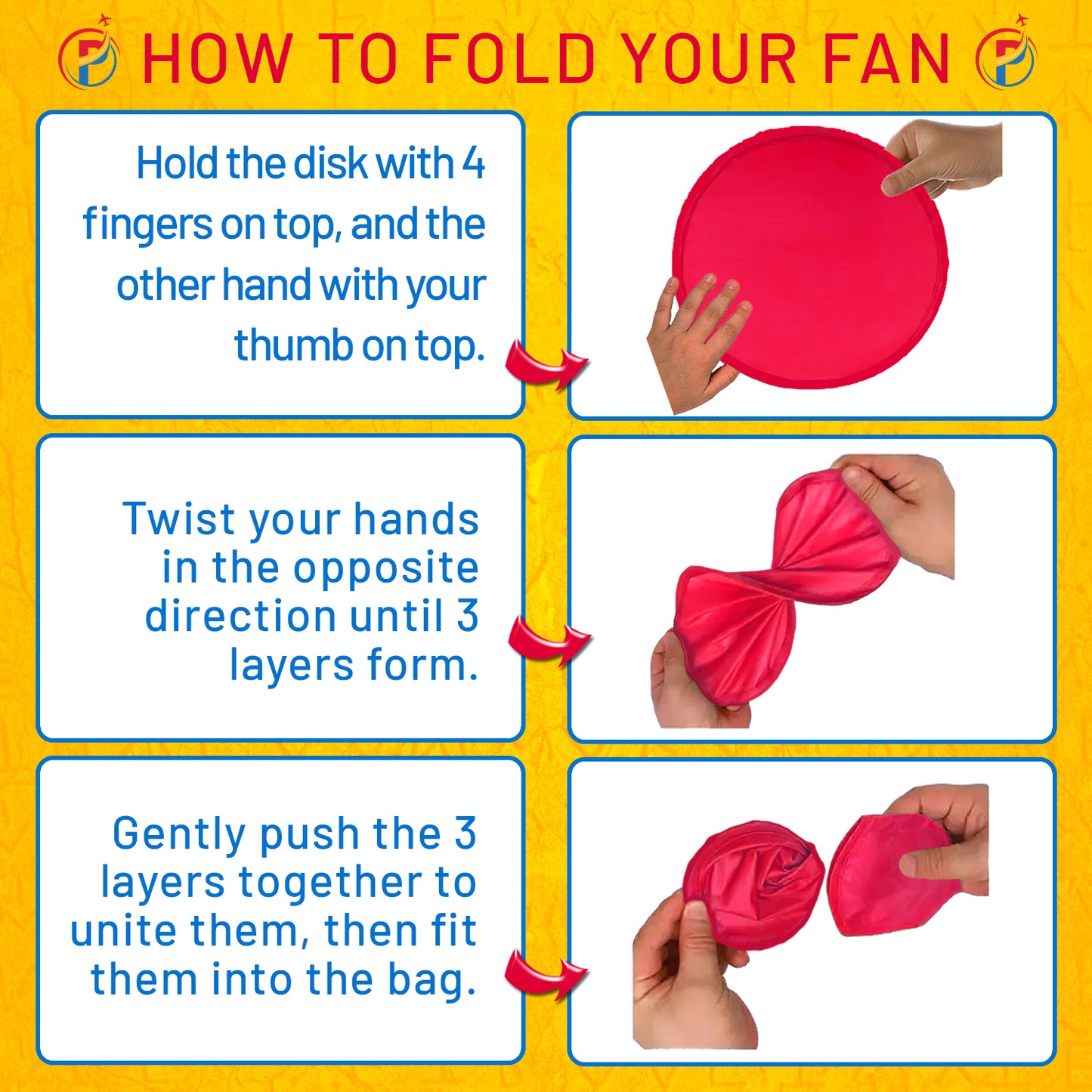 Set of 3 Pocket Fans - Help for mid-life hot flashes & travel to hot places