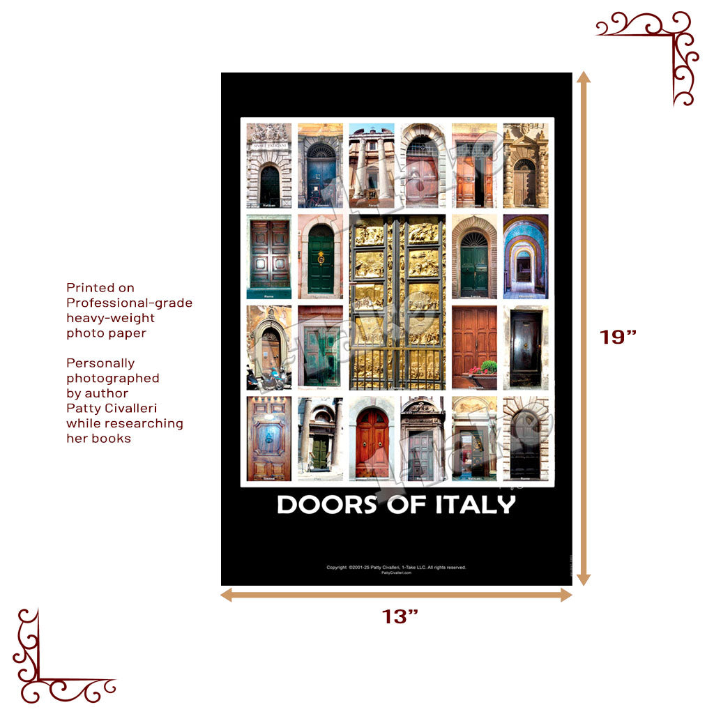DOORS of ITALY Poster 13 x 19in