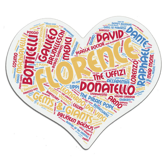 4-Pack LARGE Heart-shaped Stickers - FLORENCE