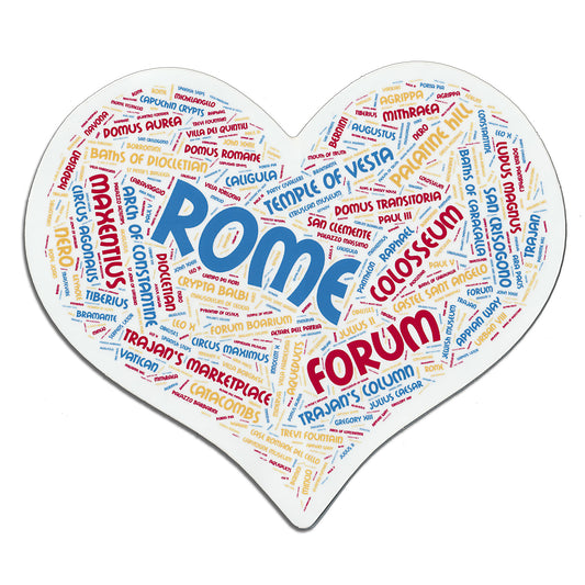 4-Pack LARGE Heart-shaped Stickers - ROME
