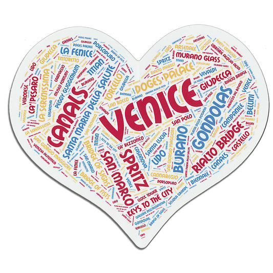 4-Pack LARGE Heart-shaped Stickers - VENICE