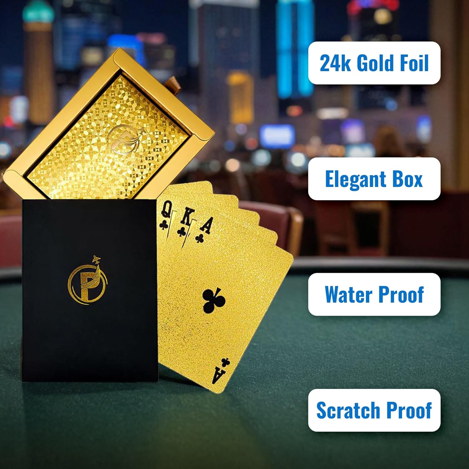 24kt GOLD Playing Cards - in a gorgeous gift box for that traveler that has everything - Image 2