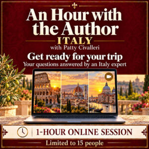 Spend an hour with the Author and learn about your trip to Italy.